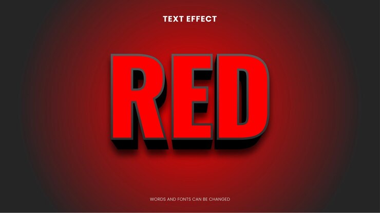 Vector redtextstyleeffect