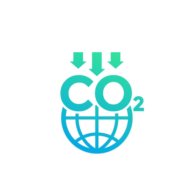 Reduce carbon emissions icon on white