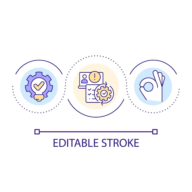 Vettore riduci la possibilità di errori nell'icona del concetto di ciclo di codifica