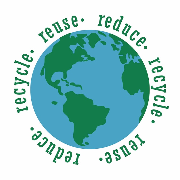 Vector reduce recycle reuse. eco friendly earth concept design. world save earth day.