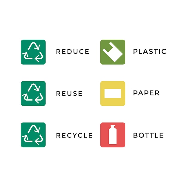 ベクトル 教育用の環境コンセプト テンプレート デザインとして再利用、リサイクルを減らす