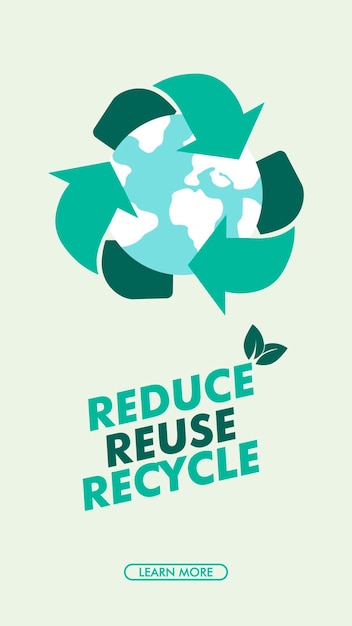 reduce, reuse, recycle design banner background, go green banner, earth day. recycling day.