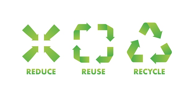 Vector reduce reuse recycle sign zero waste conscious consumerism vector stock illustration