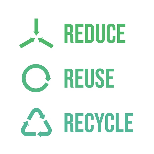 Vector reduce reuse recycle symbols icons eco symbols