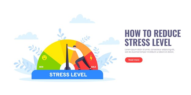 Reduce stress level flat style design concept vector illustration