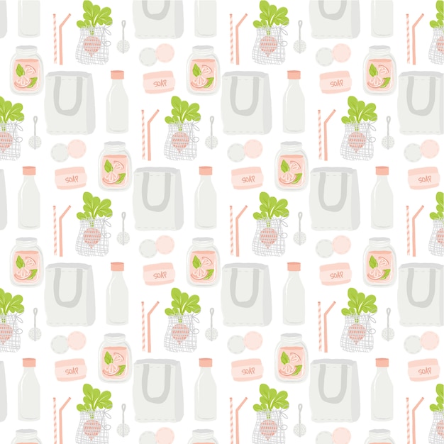 Vector reduce waste seamless pattern