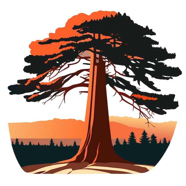 Redwood Tree vectorafbeelding in gevectoriseerde vlakke stijl