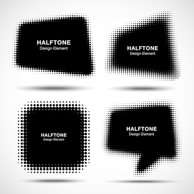 Reeks abstracte halftone ontwerpelementen, illustratie
