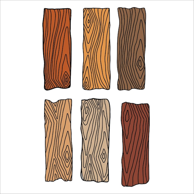 Reeks illustraties van houtnerf