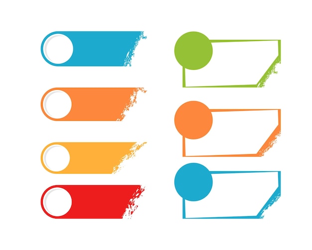 Reeks kleurrijke banners met lege ruimte voor tekst Vectorillustratie