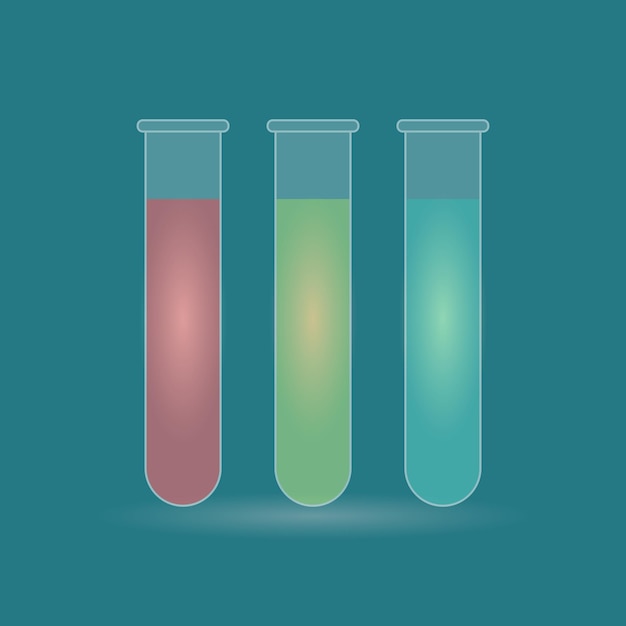 Reeks reageerbuizen met kleurrijke vloeibare Glassmorphism-stijl vectorillustratie