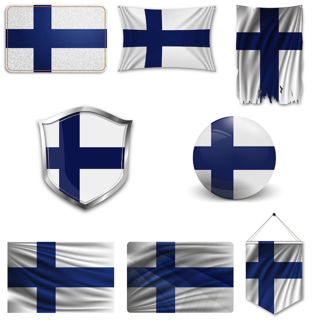 Vector reeks van de nationale vlag van finland