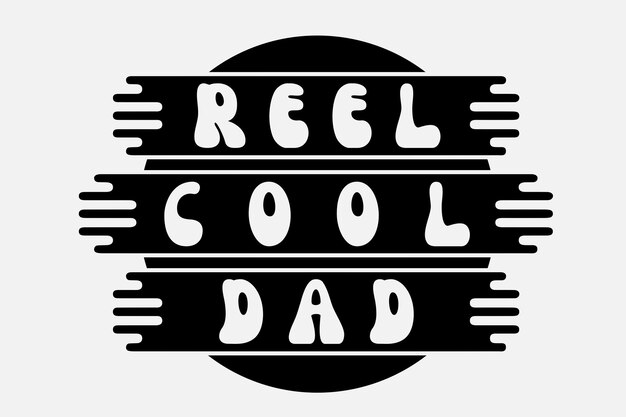 Reel cool dad logo with a circle and the word reel cool dad on a white background.