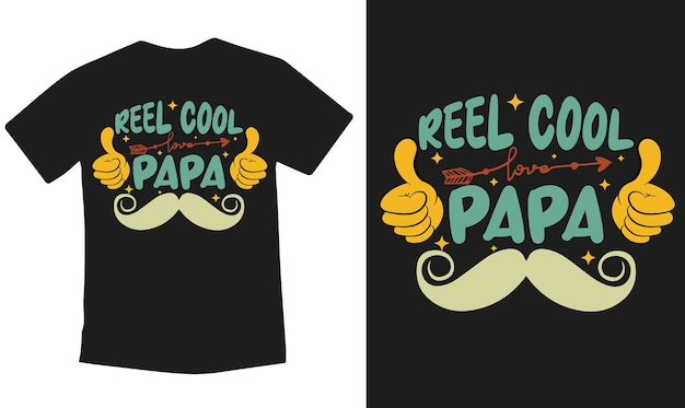 Vector reel cool papa typografie aangepast t-shirtontwerp