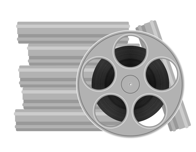 Vector reel with cinema film stock vector illustration