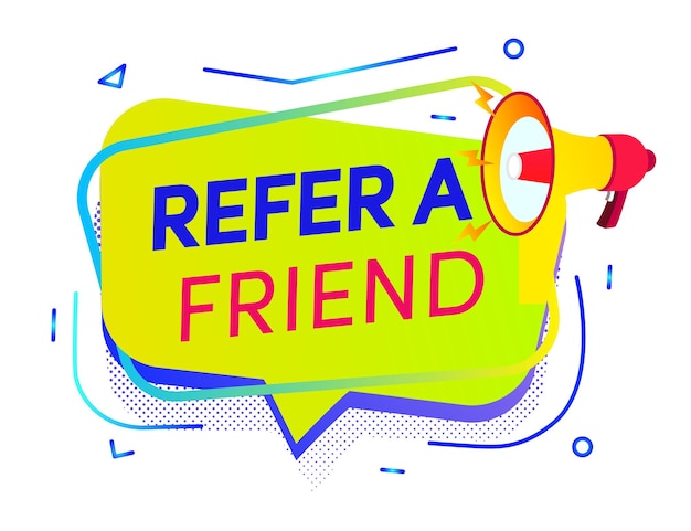 Refer a friend banner with megaphone