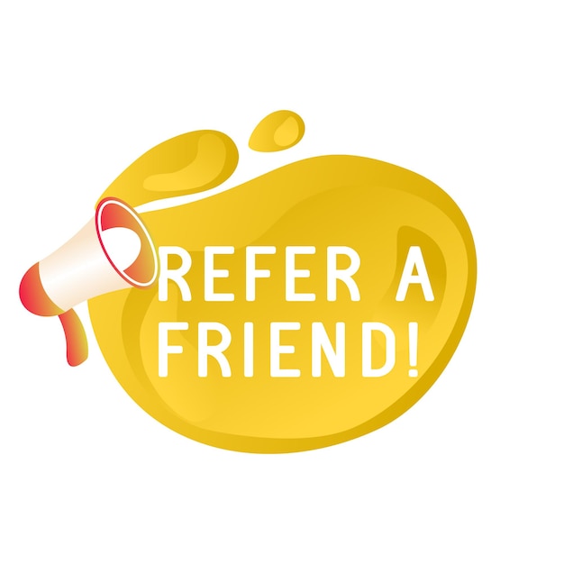 Refer friend banners. referral program icon, marketing label and refer friends badge. business suggestions program stickers. vector illustration