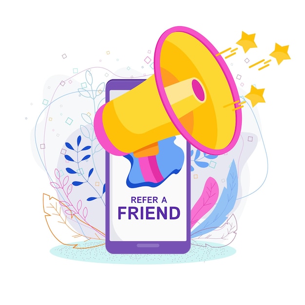 Refer a friend concept. Invitation by referral program.