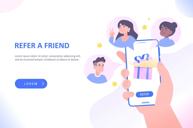 Vector refer a friend and earn reward