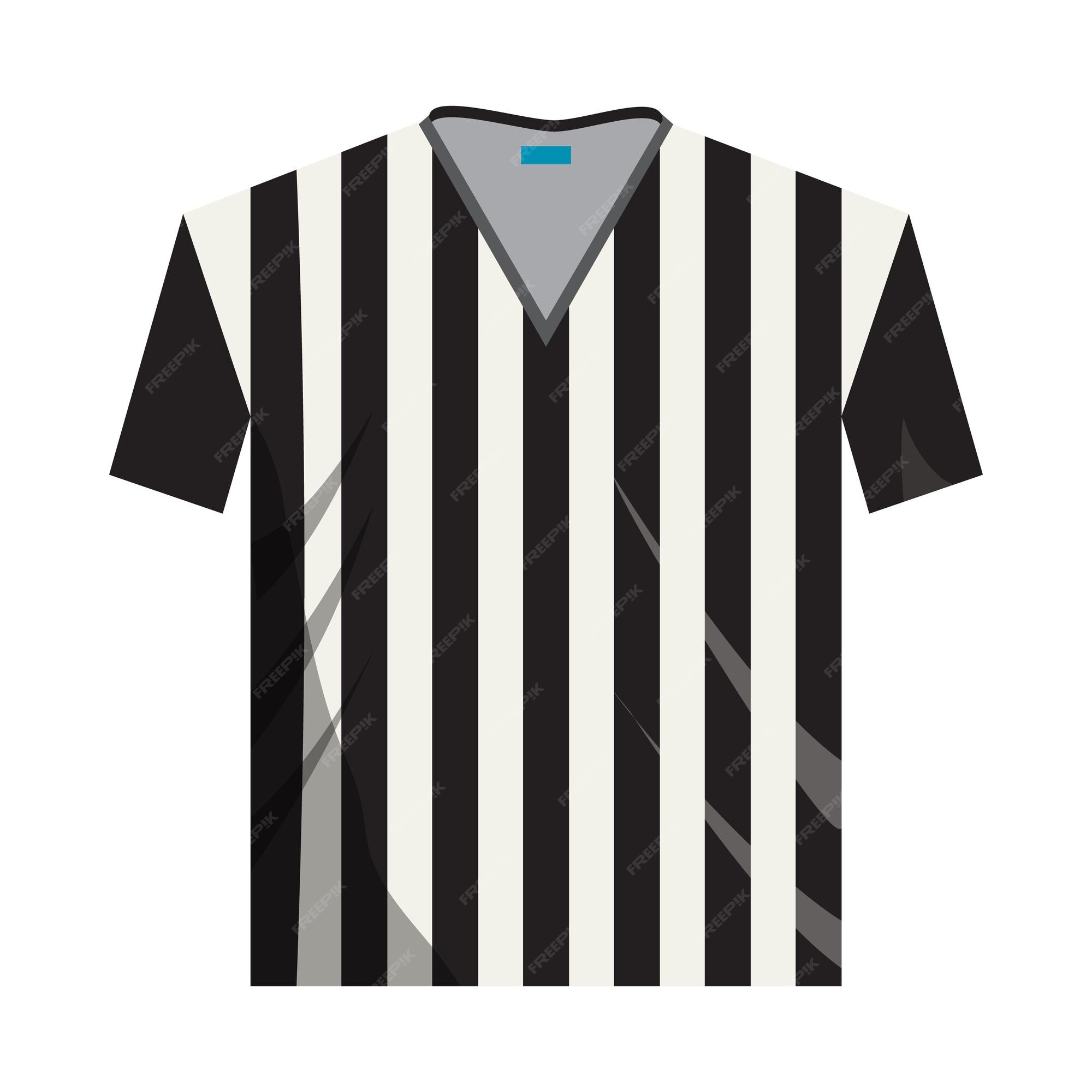  Crown Sport Goods, Men's Official Black & White Striped Referee/Umpire  Jersey, Pro-Style Uniform