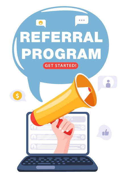 Referral a friend concept.