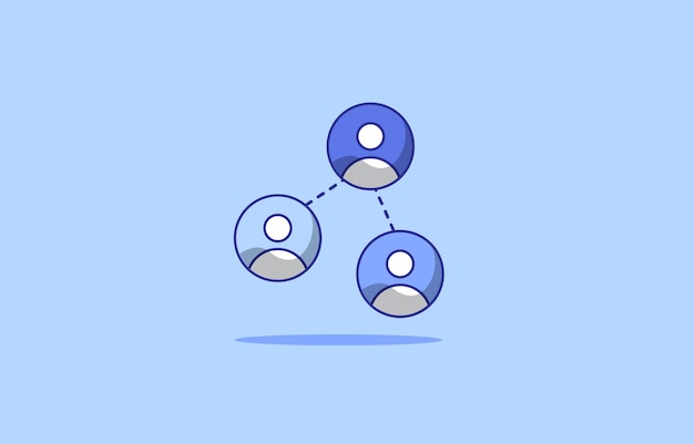 Vector referral link user icon illustration