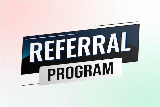 referral program word concept vector illustration with lines modern futuristic 3d style