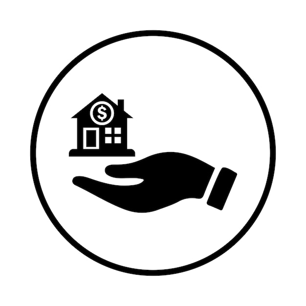 Refinance mortgage debt icon Rounded black vector design