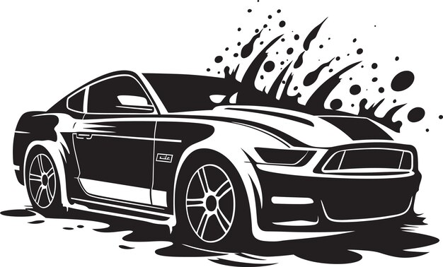 Vector refined sparkle black car wash vector symbolism chic rinse black car washing emblematic mark