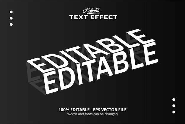 Vector reflect style editable text effect