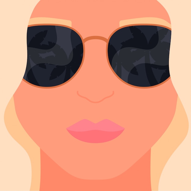 Reflection on sunglasses summer illustration