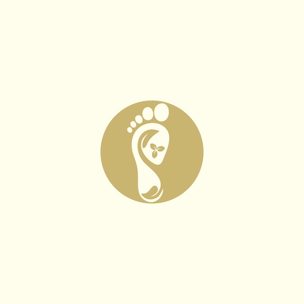 Vettore progettazione del logo della riflessologia con lettera e clinica dei piedi concetto unico vettore premium