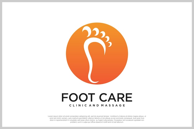 ベクトル 足病学と足のクリニックのユニークなコンセプトを備えたリフレクソロジーのロゴデザイン premiumベクター