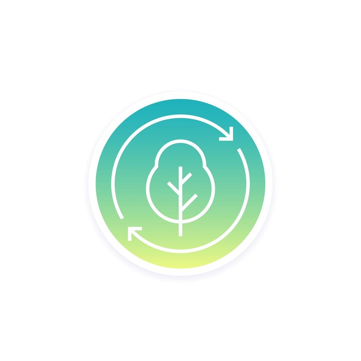 Vector ツリー線形デザインの植林アイコン