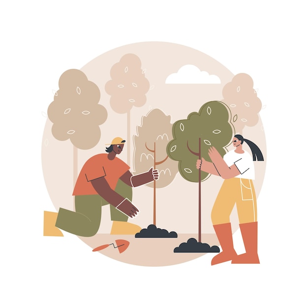 Vector reforestation illustration