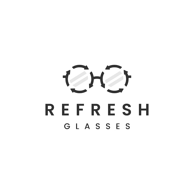 Eye Refresh Glassesのロゴデザインアイコンテンプレート