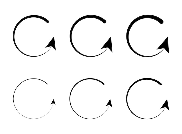 Икона обновления или символ перезагрузки икона круг стрелка символизирует вектор