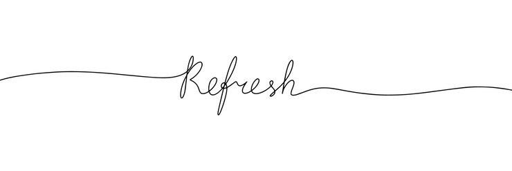 Vector refresh line with word minimalistic drawing of phrase illustration
