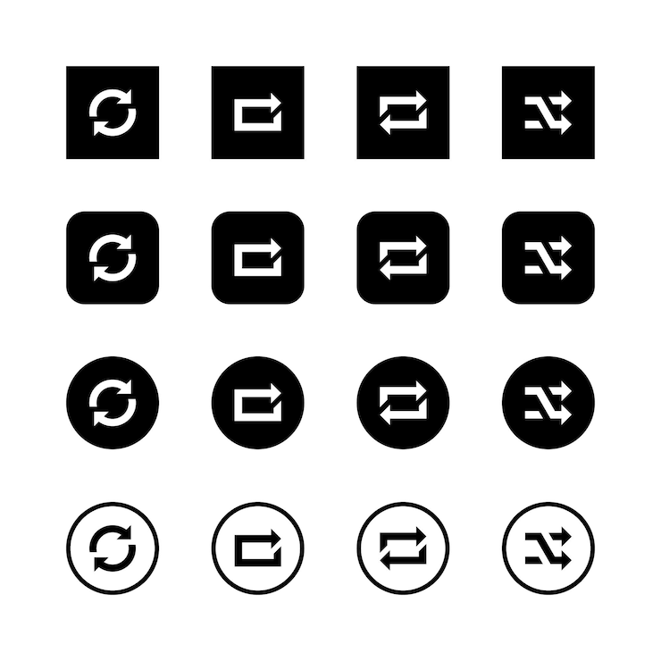 Vector refresh and sync icons