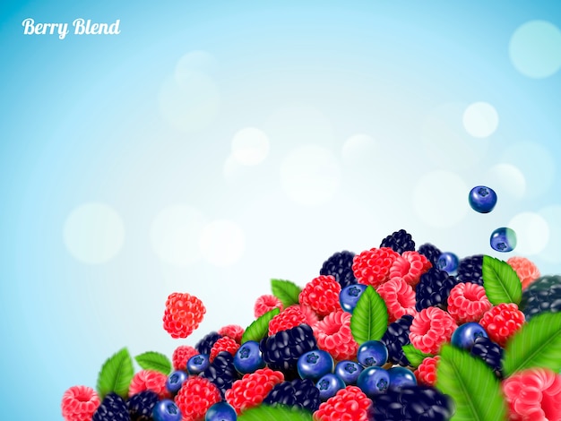 Vector refreshing blend berries illustration