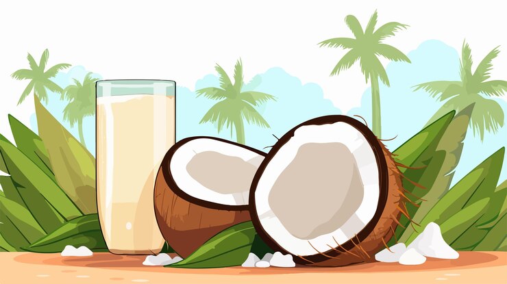 Vector refreshing coconut vector juice wallpaper spa
