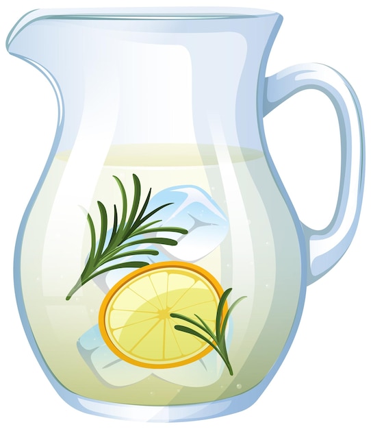 Vector refreshing lemon and herb infused water