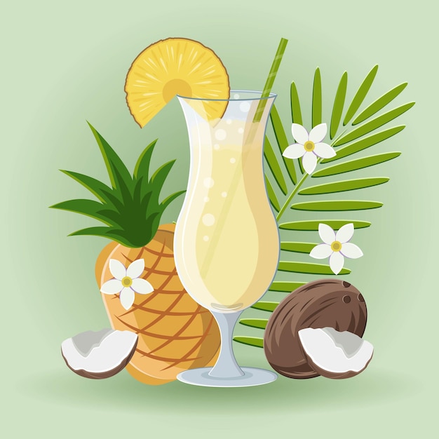 refreshing nonalcoholic drink pina colada