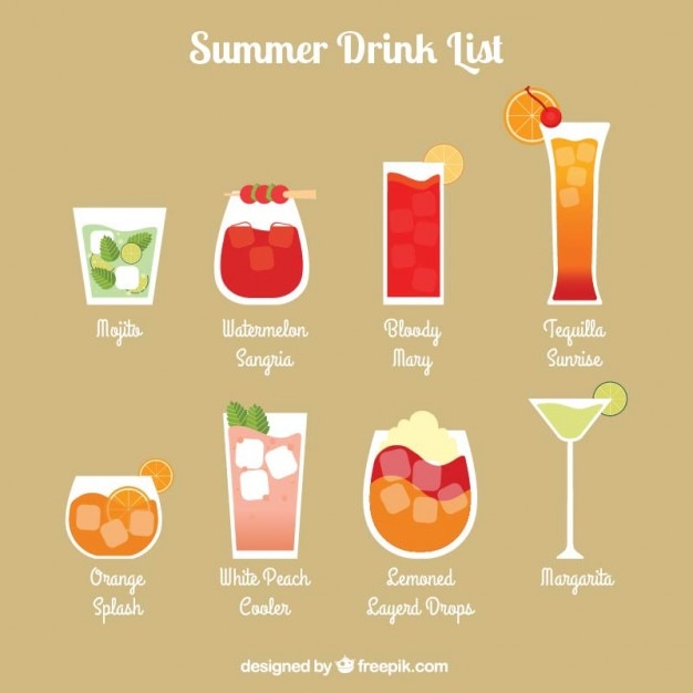 Refreshing summer drink list