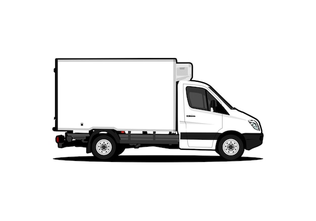 refrigerated van semi truck vector side view