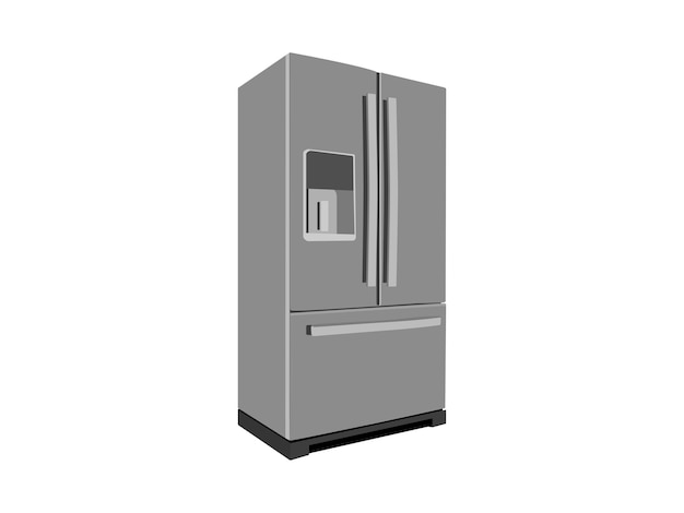 Vector refrigerator home appliance gray fridge kitchen