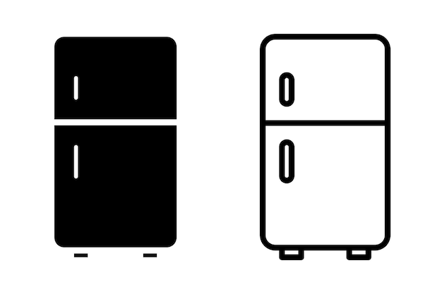 знак или символ холодильника в стиле глифа и линии, изолированные на прозрачном фоне