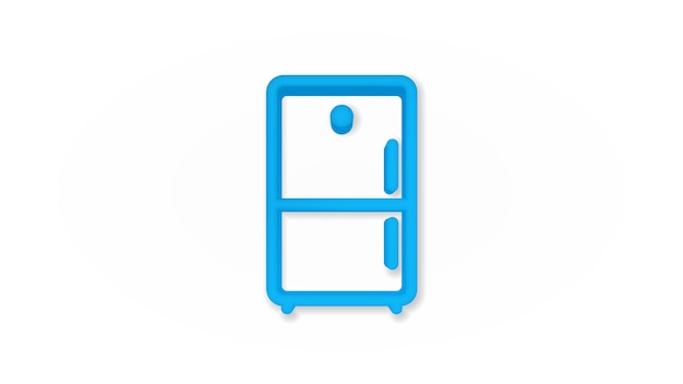 Refrigerator realistic icon 3d line vector illustration top view