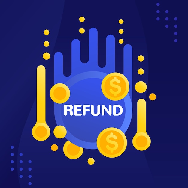 Refund offer vector banner design