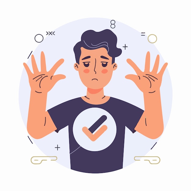 refuse and rejected gesture sign concept